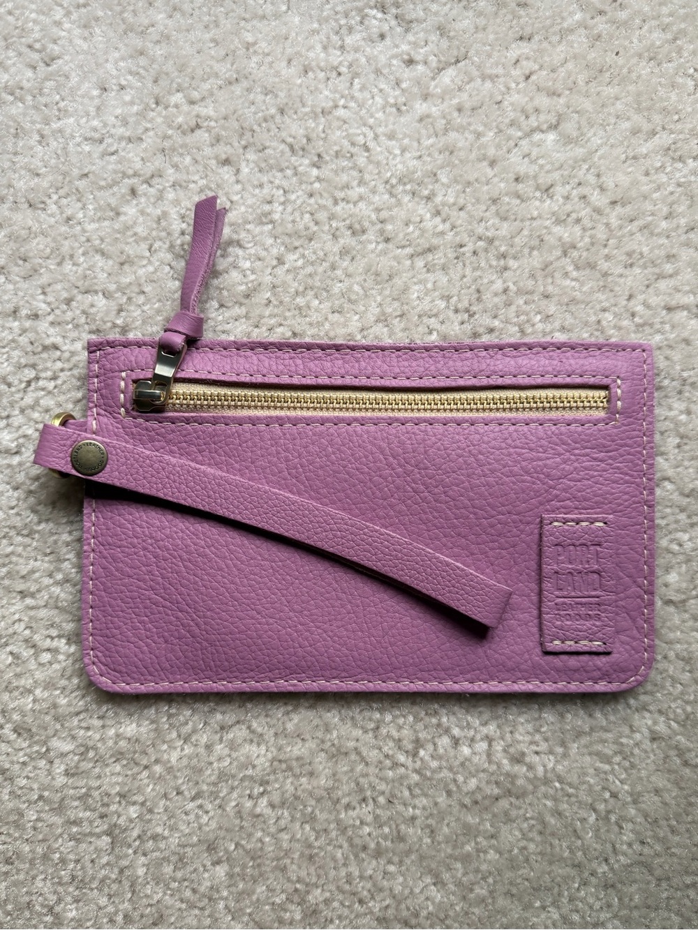 Portland Leather Lavender Pebbled Wristlet